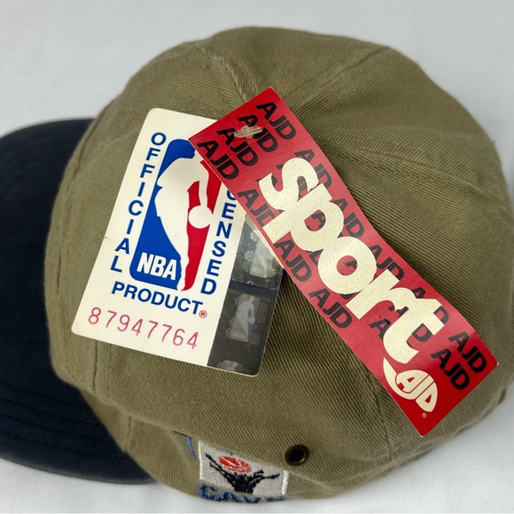 Vtg Ajd Cleveland Cavaliers Mens Camp Hat 90s Tan/Blue Cavs NBA Basketball - Picture 5 of 6